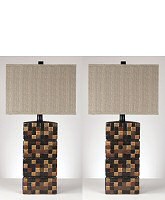  30" Helki Set of 2 Table Lamps Multi-Brown Ceramic L142084
