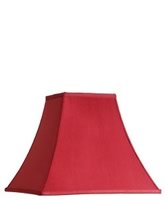  Classic Red Faux Silk Pagoda (Square Bell) Shade 7" Top x  16" Bottom x 12" Slant Height SFG316